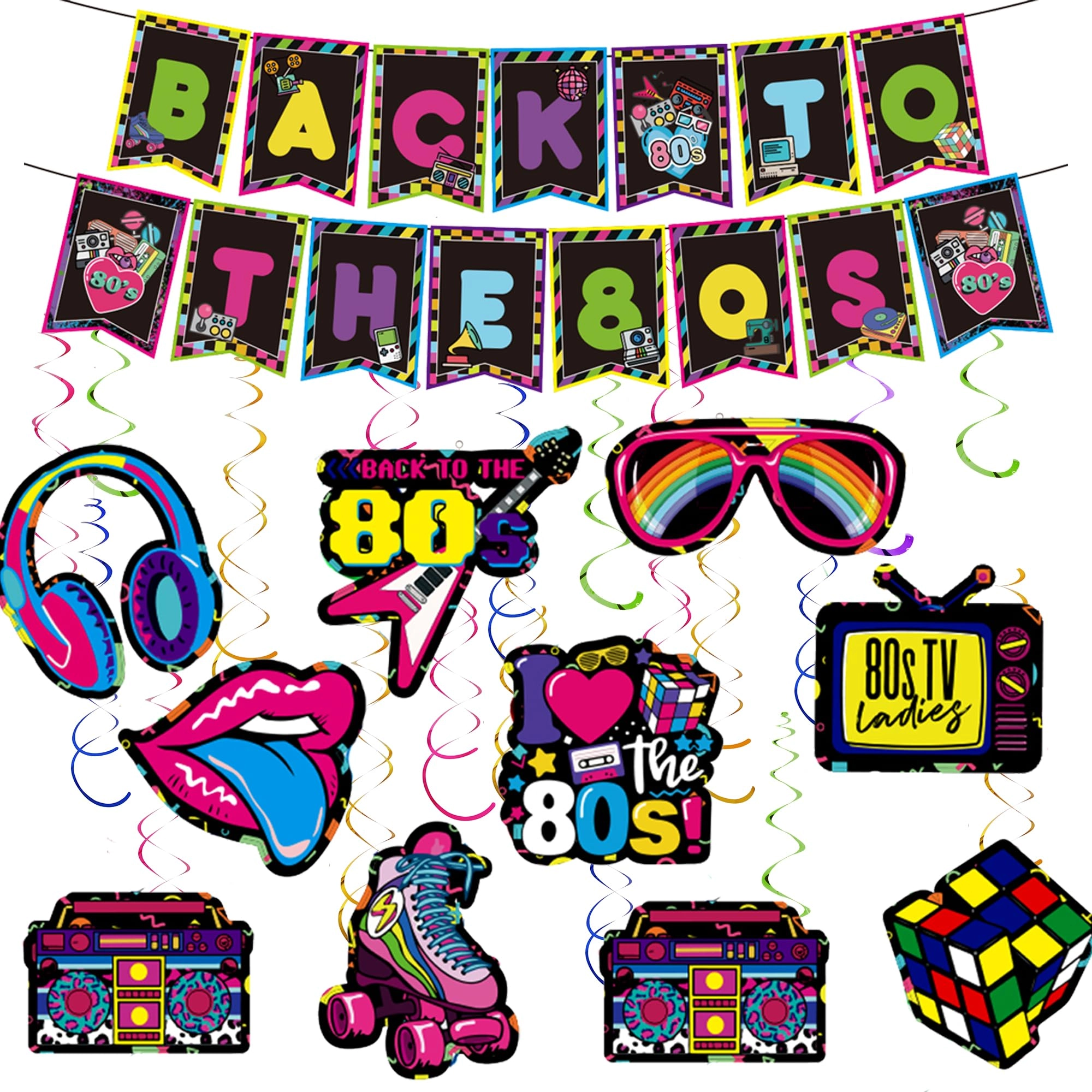 Pecration Disco 80s Party Decorations - 1 Birthday