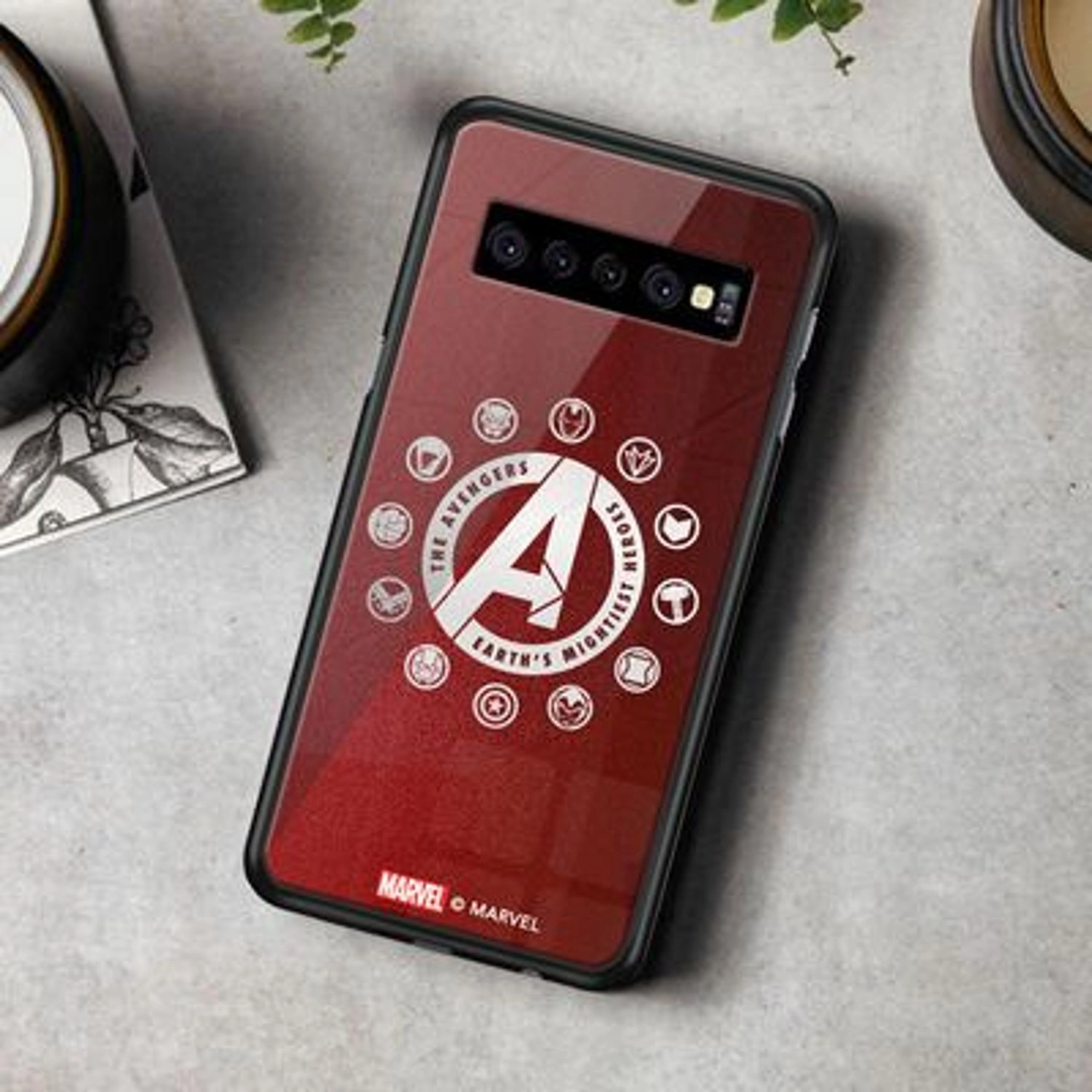 Avengers Character Logos Back Case for Galaxy S10