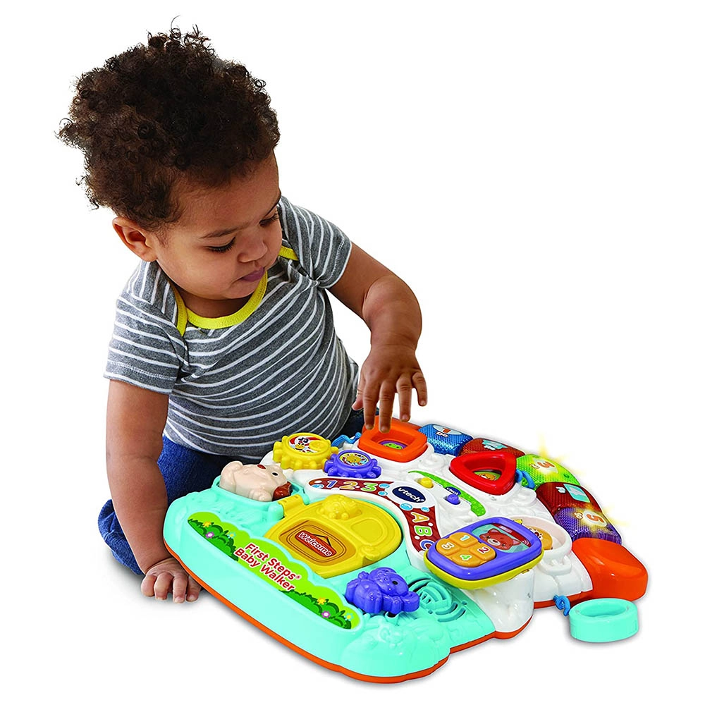 First Steps Baby Walker - Pink/Blue/Yellow 12 Months