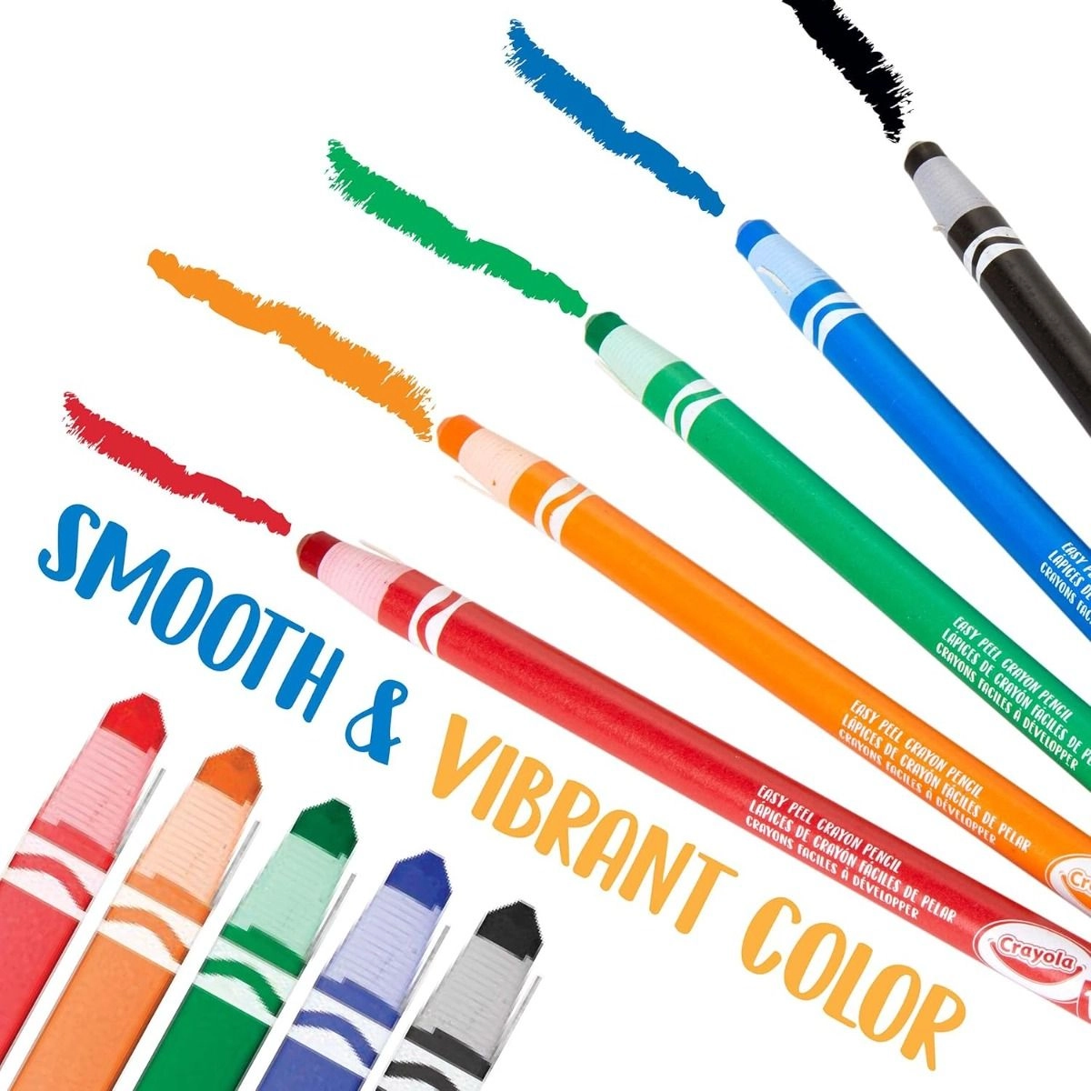 Easy Peel Crayon Pencils - 12pcs