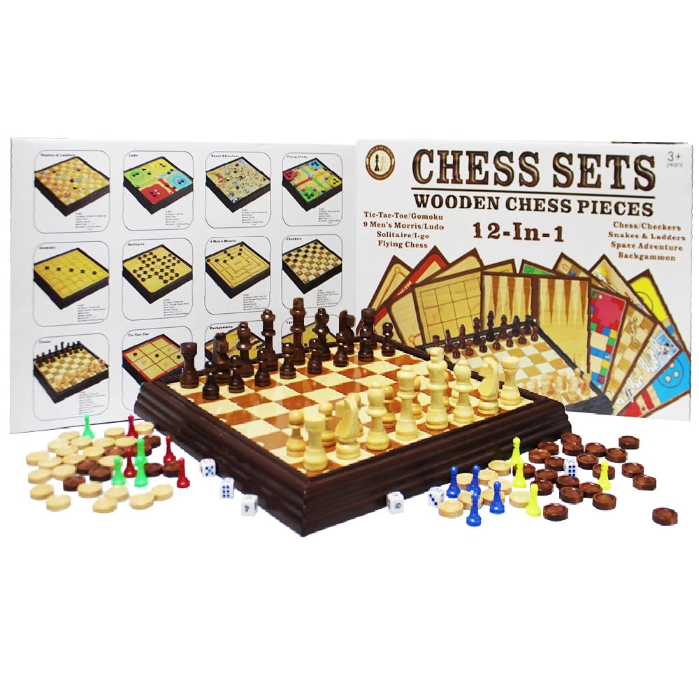 12-in-1 Portable Board Games Set