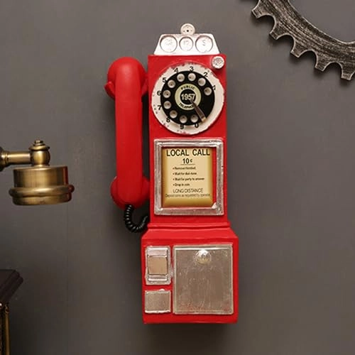 Vintage Wall Mounted Telephone Ornament - Resin