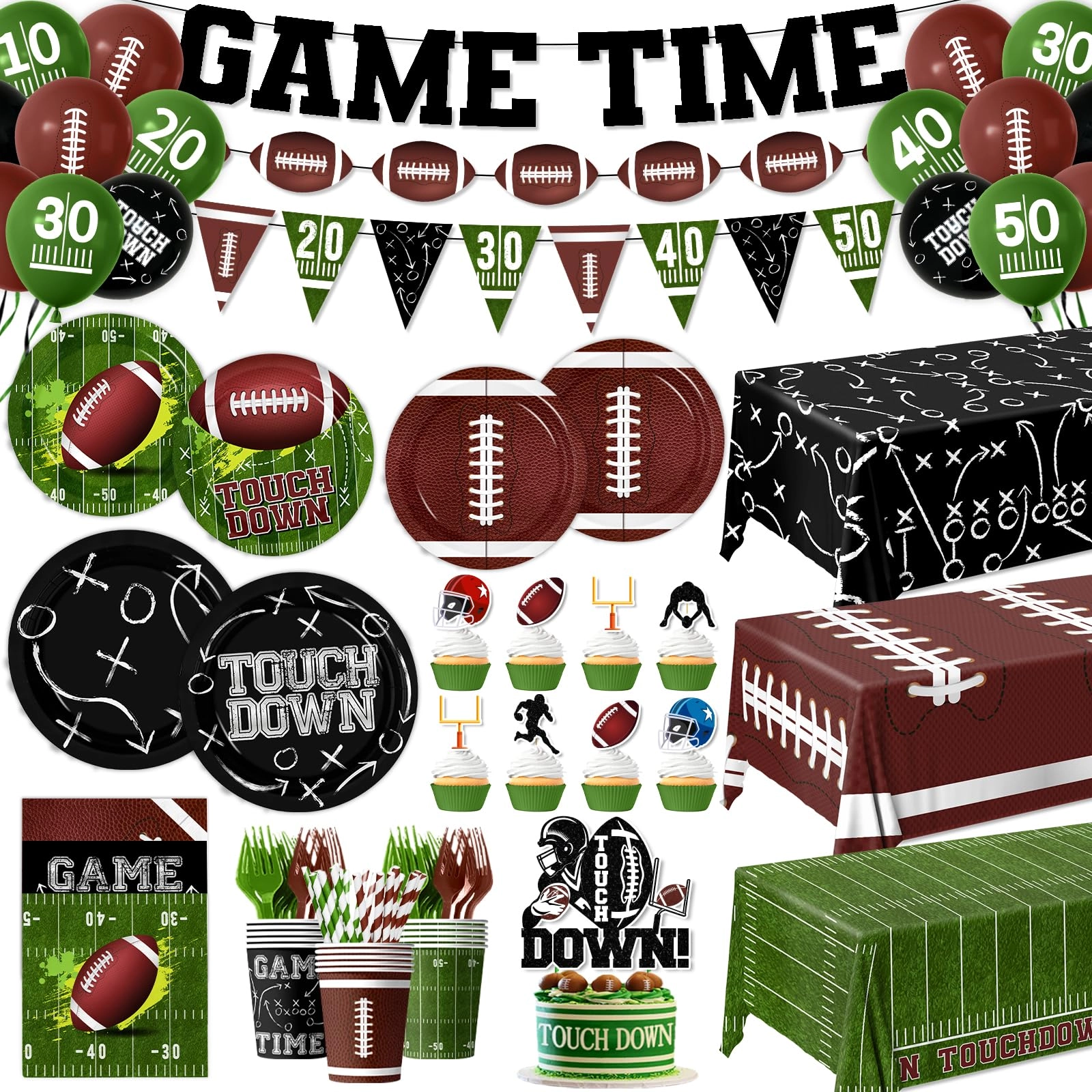 Axustum Football Party Supplies Kit - 187pcs Birthday