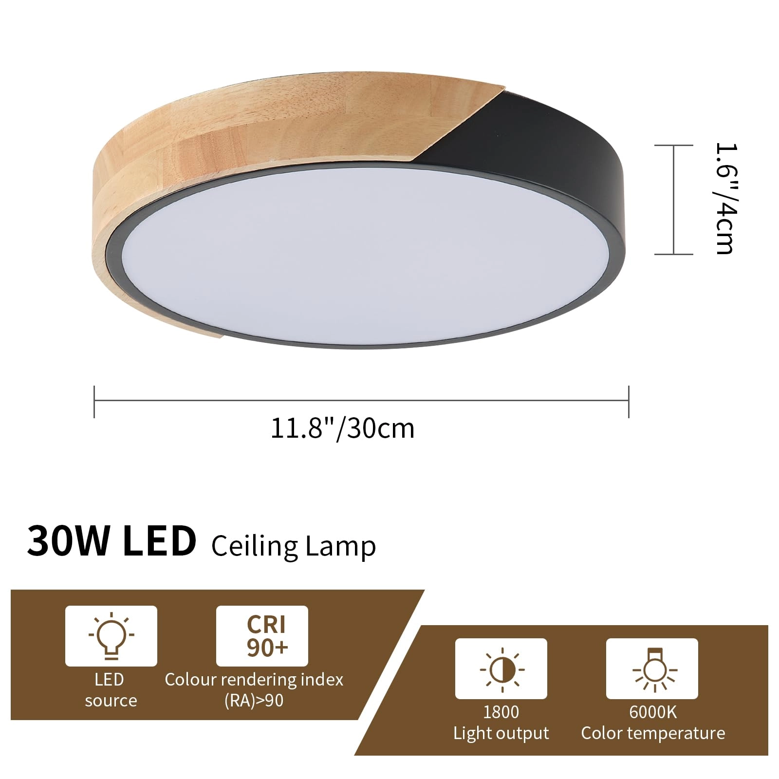 24W Led Ceiling Light - 6000K no dimming