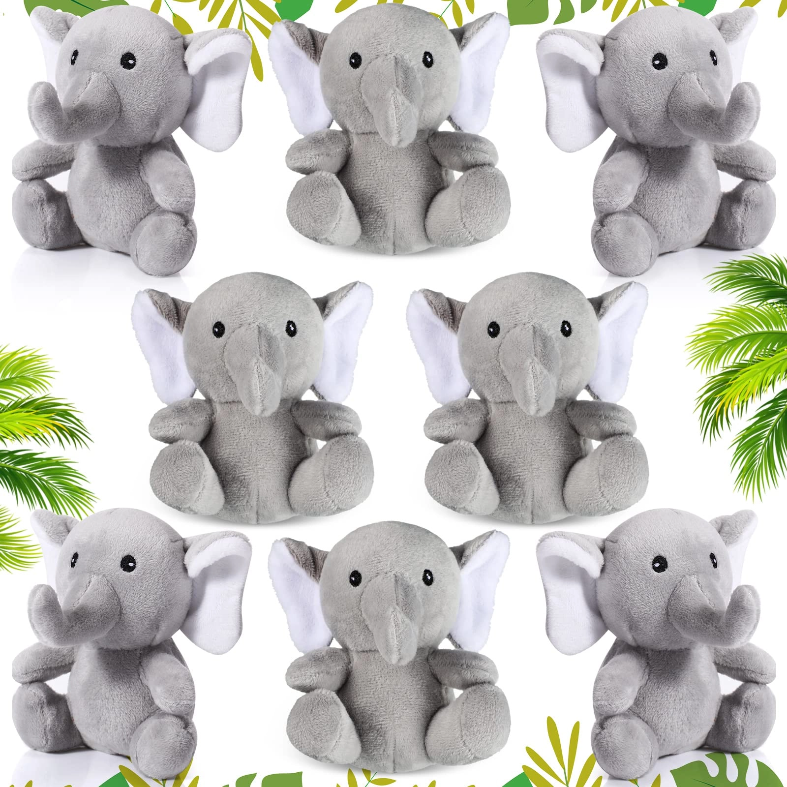 HyDren Elephant Plush - 8 Pcs 4 Inches