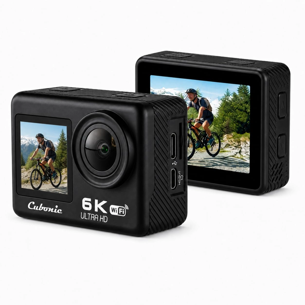 Cubonic India R 1/5 Rajnagar, Ghaziabad, U.P.-201001 Customer Care Whatsapp:-7011410155 6K Dual Screen Action Camera - 6K 30FPS