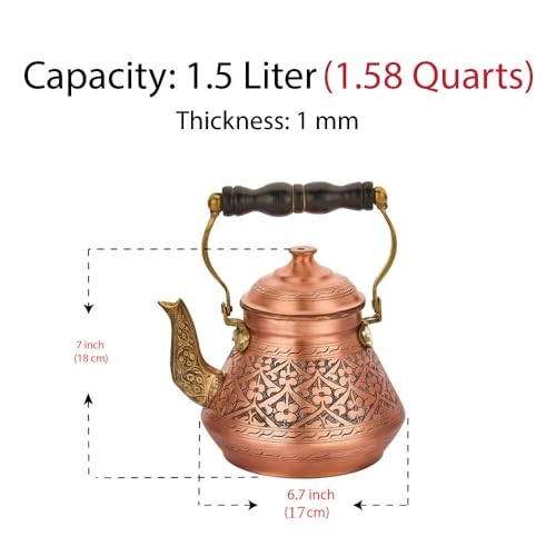 Turkish TeaPot - Copper 1.5 Liters