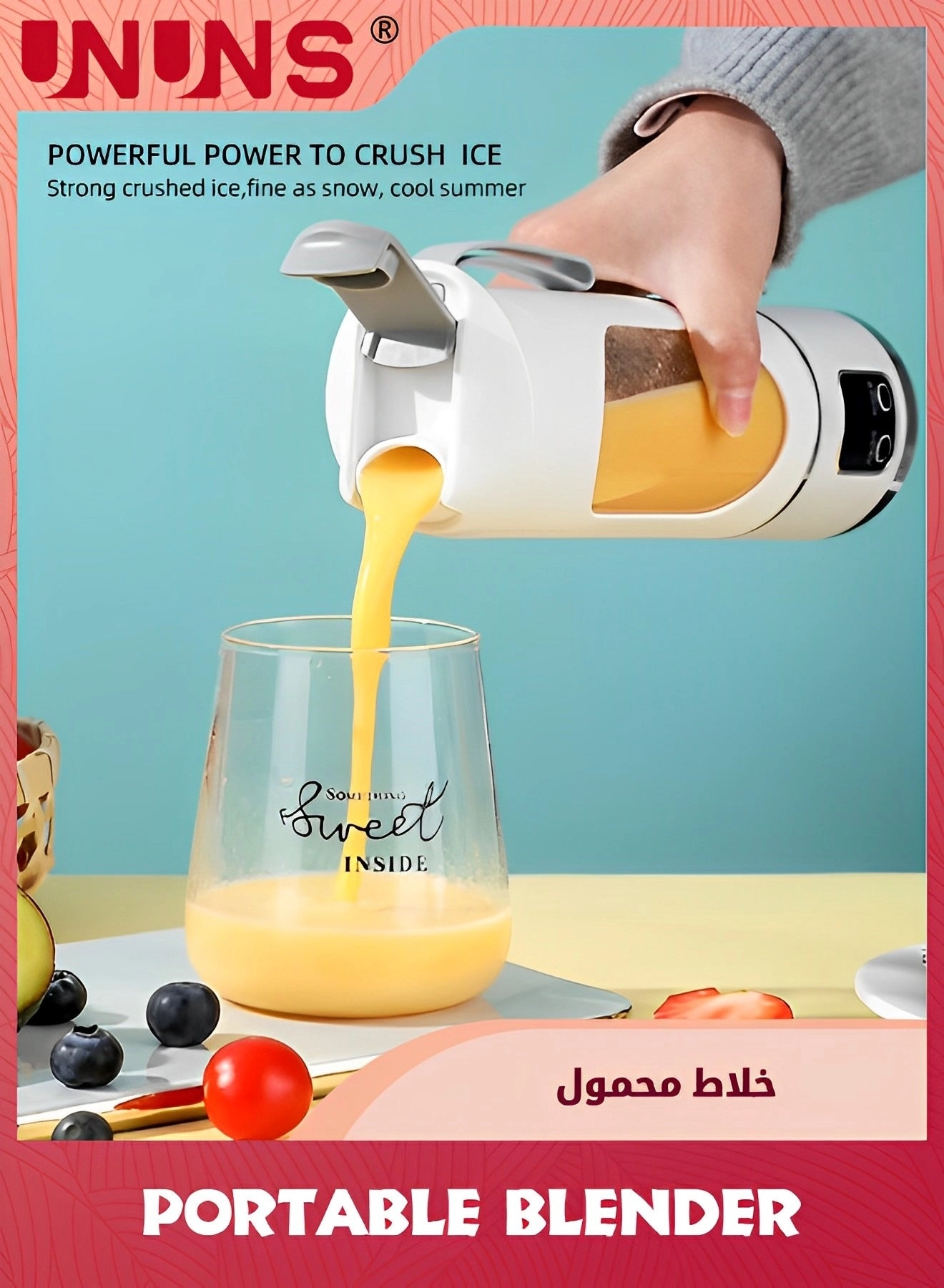 Portable Blender - Cordless USB Rechargeable Leakproof Lid