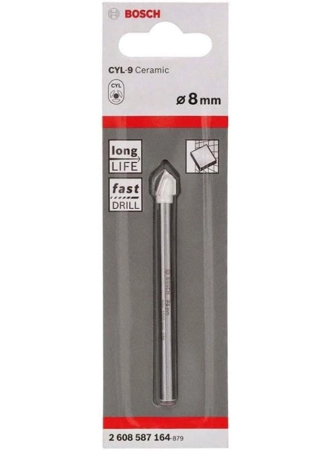 Tile drill bit - ×8 x 80 mm soft tiles ceramic non-tempered glass