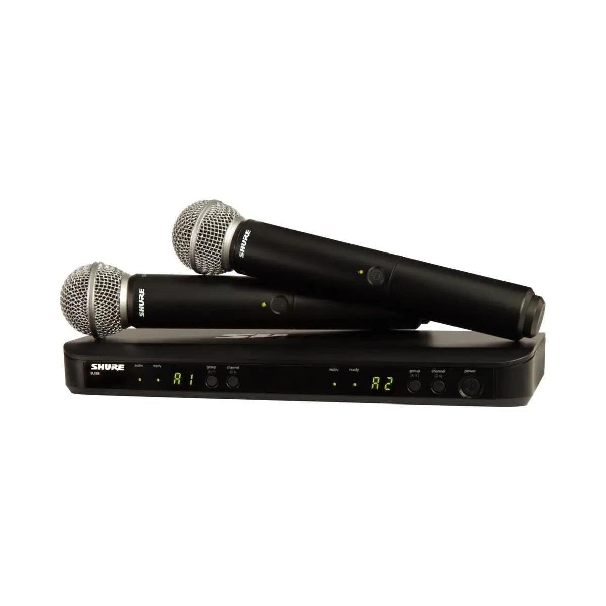 Shure Incorporated BLX288/SM58 - 2 SM58 Handheld Vocal Mics H11 Band