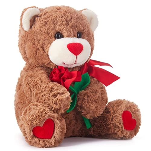 Bear With Rose - 27 cm