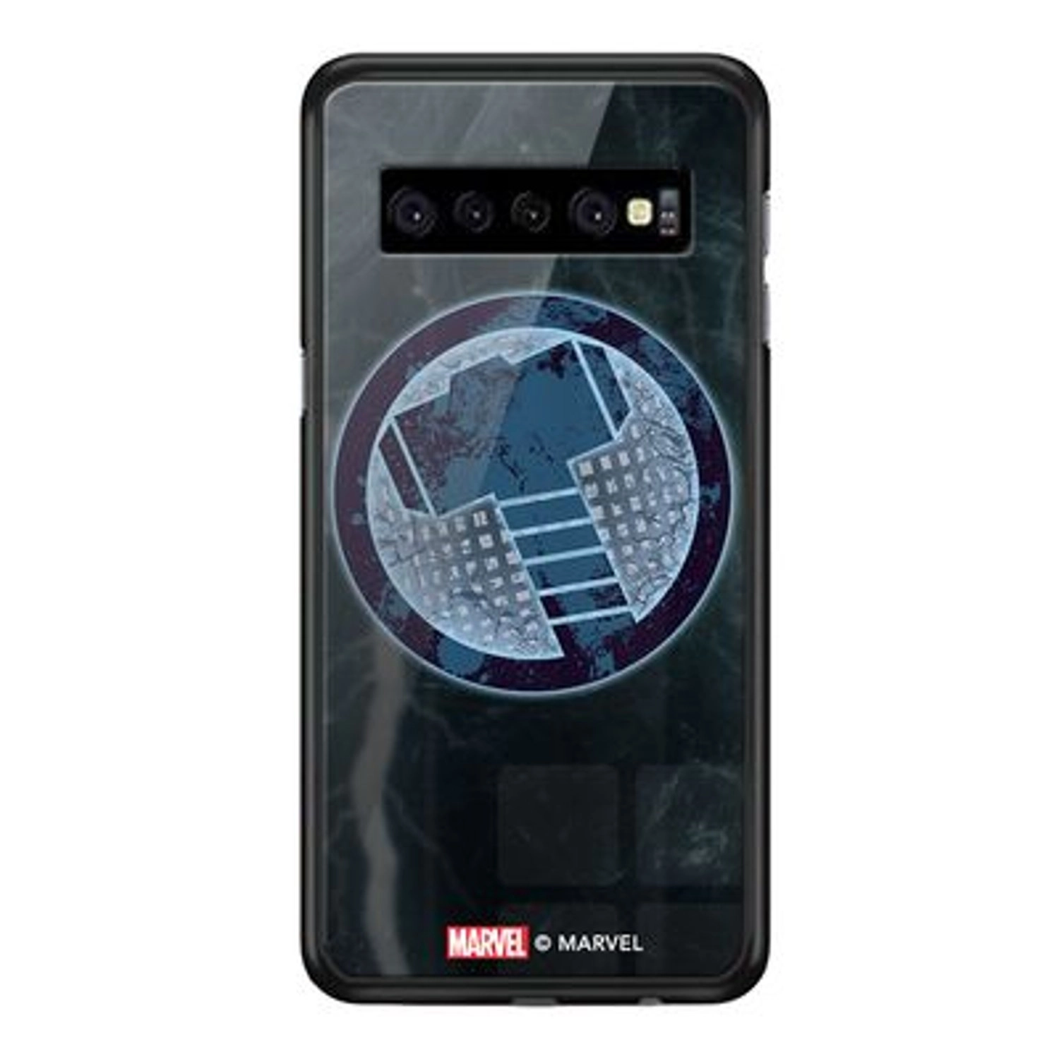 Thor And Mjolnir Back Case - TPU Bumper Case + Tempered Glass Back for Galaxy S10