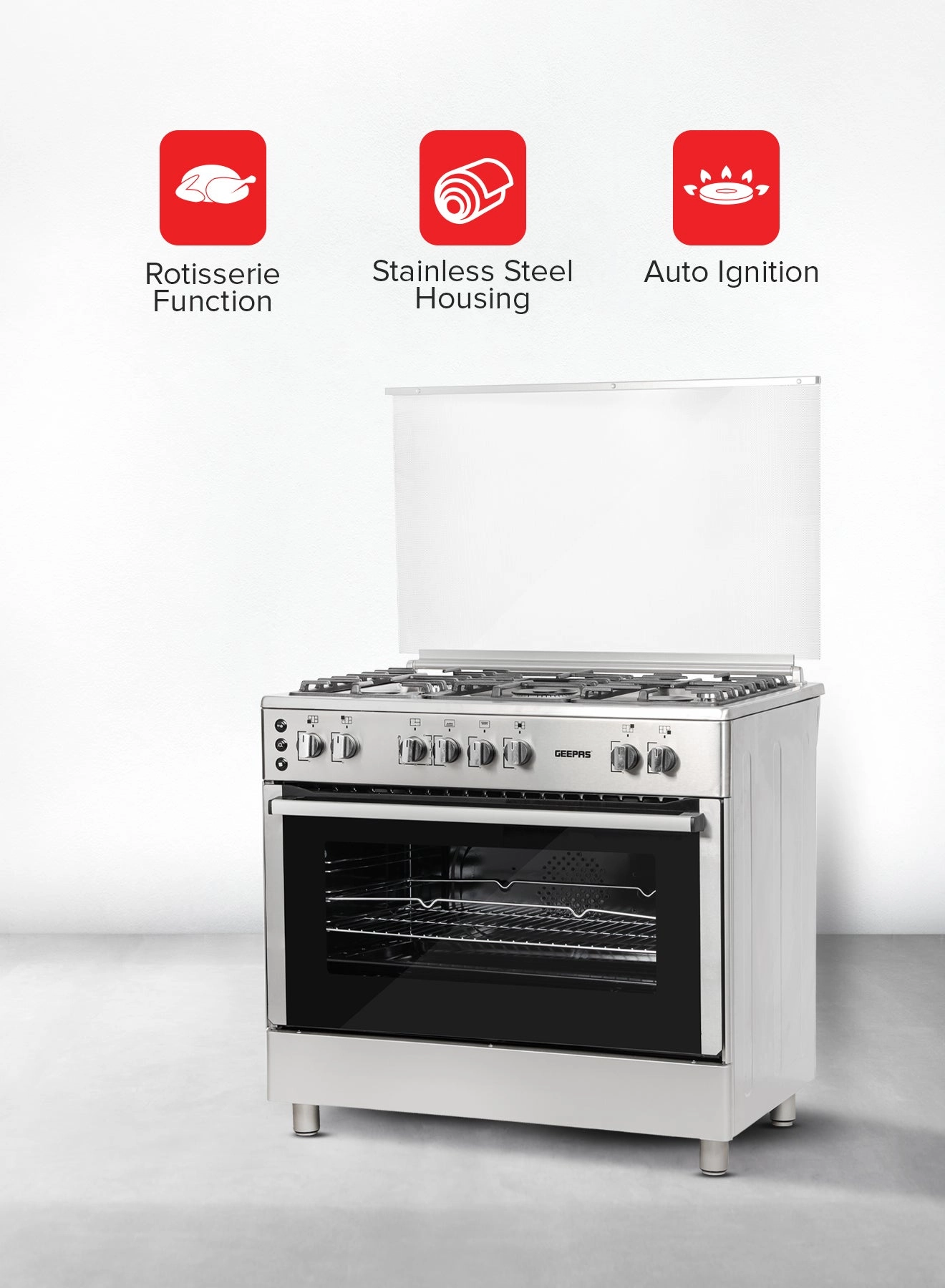 GEEPAS GCR9077FTCST GAS Cooker