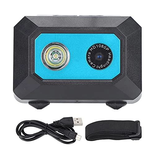 KOSDFOGE Sports Camera Mini High Definition Camera with LED Searchlight and High Elastic Headband(Blue)