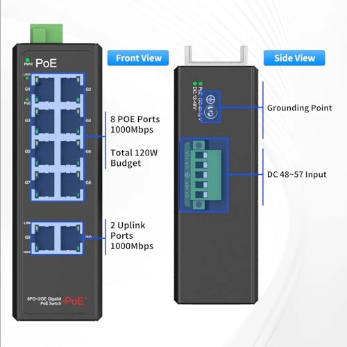 8 Port Industrial POE Switch 8-ports