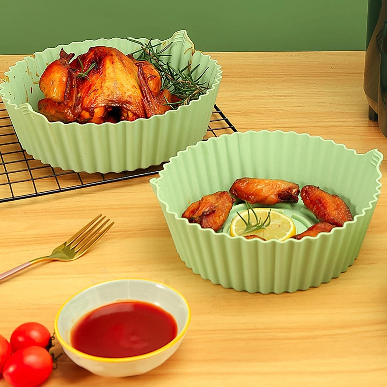 Air Fryer Silicone Pot - food-grade silicone 2 PCS