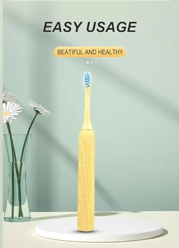Smart Sonic Bamboo Toothbrush - IPX8 Waterproof 3 Replaceable Heads 5 Modes