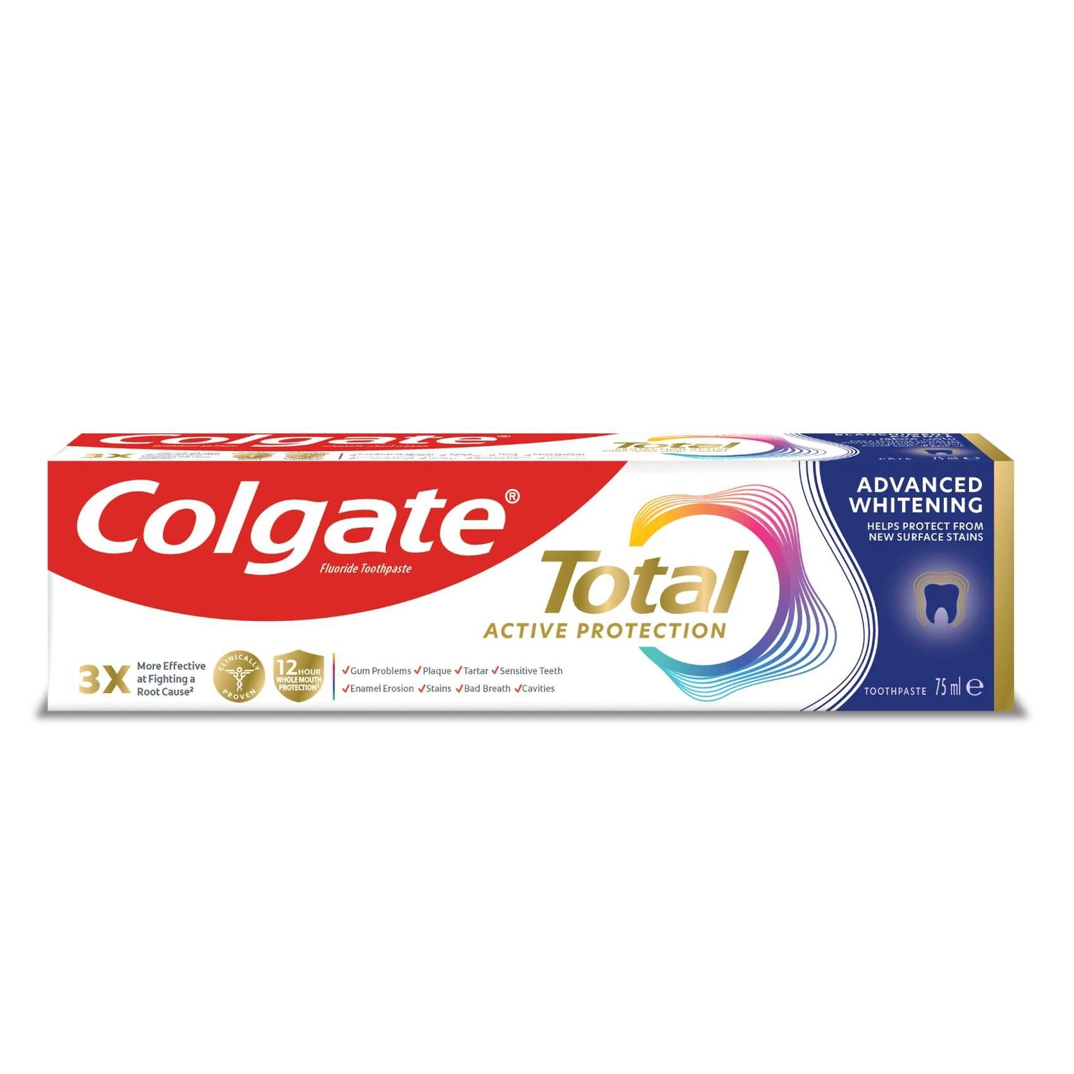 Colgate Total Active Protection Advanced Whitening Dual Zinc and Arginine Toothpaste 75ml