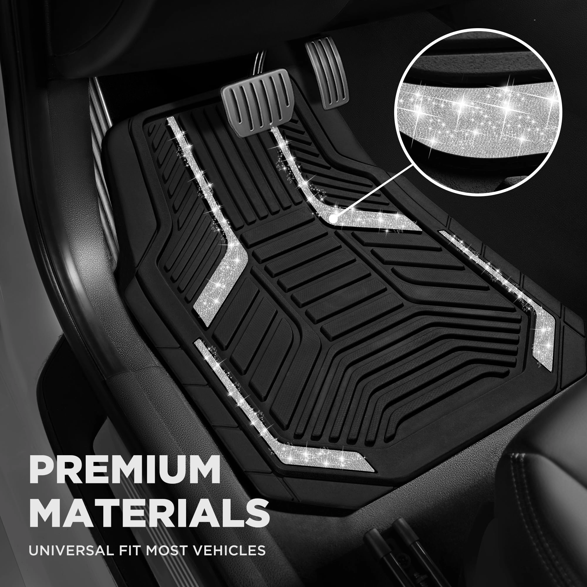 Heavy Duty Rubber Floor Mats - Pink Universal Fit