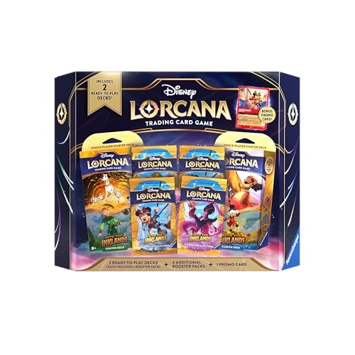 Into the Inklands Starter Deck - 2pcs + Into the Inklands Booster Pack - 4pcs + Glimmer Foil Mickey Mouse - Pirate Captain Promo Card