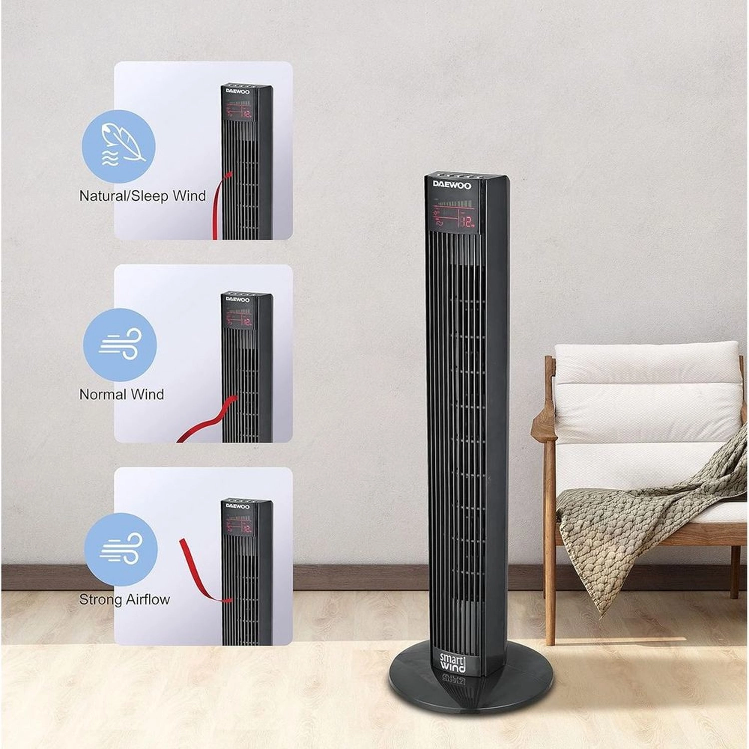 DTF-36DR - Tower Fan 36 inches 45W