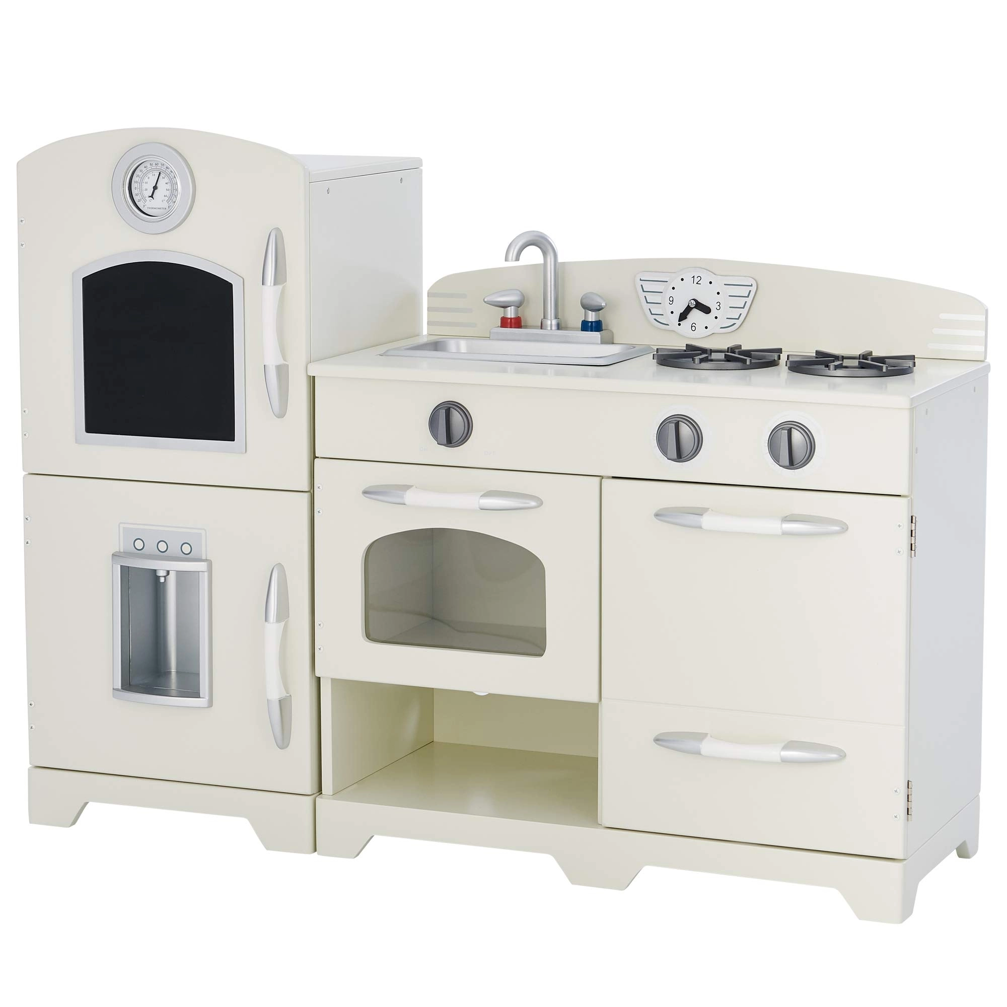 Teamson Kids Little Chef Fairfield Retro Modular Interactive Wooden Play Kitchen