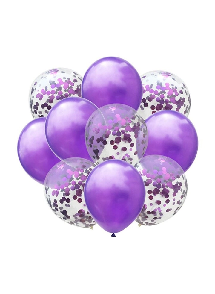 Party Time Trading LLC Latex and Confetti Decoration Balloon Sets - 10-Pieces Birthday