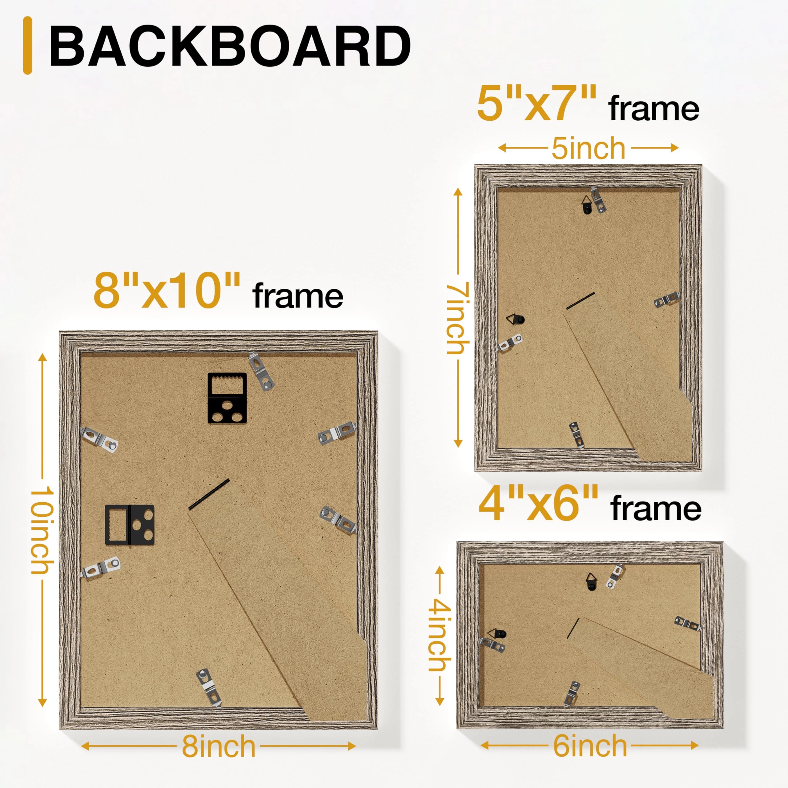 Picture Frames Set - 10 Pack Rustic Grey