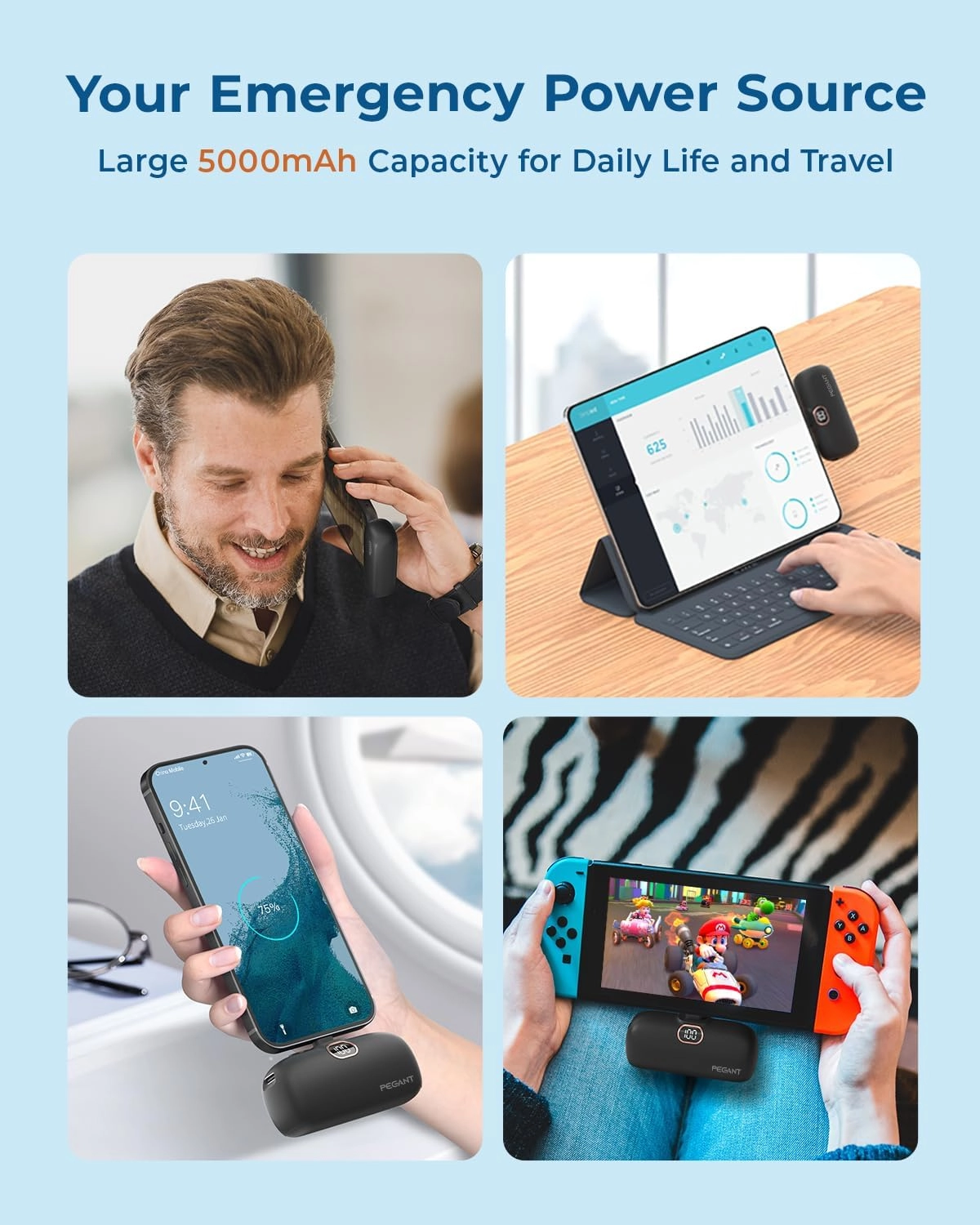 Power Bank - 5000mAh 20W + Charging Station