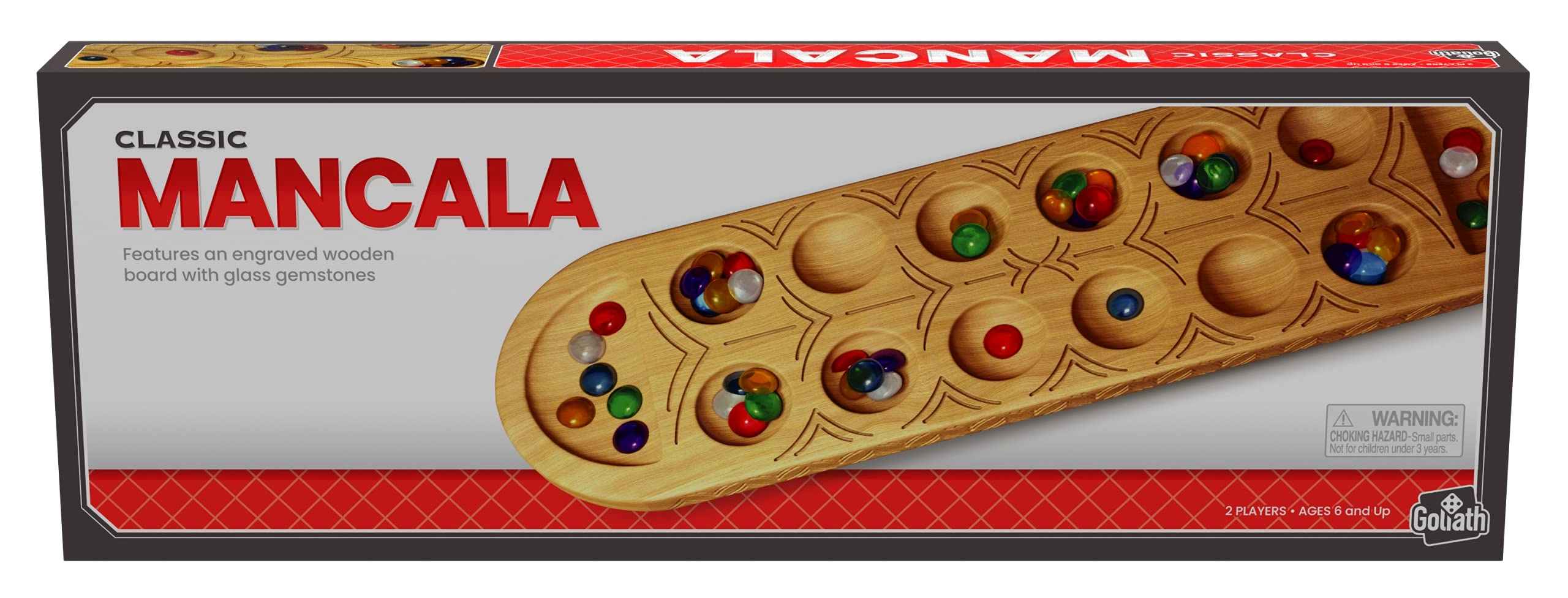 Classic Mancala - Fullsized Solid Wooden Board