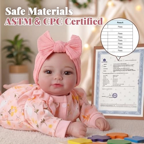 Reborn Baby Doll - 17-Inch Soft Cloth Body Sleeping Ages 3+