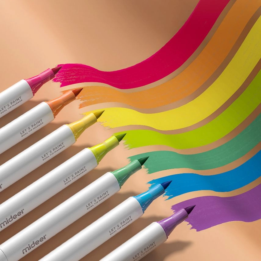 Dual Tip Markers - Multi Colour broad chisel and fine pointnibs