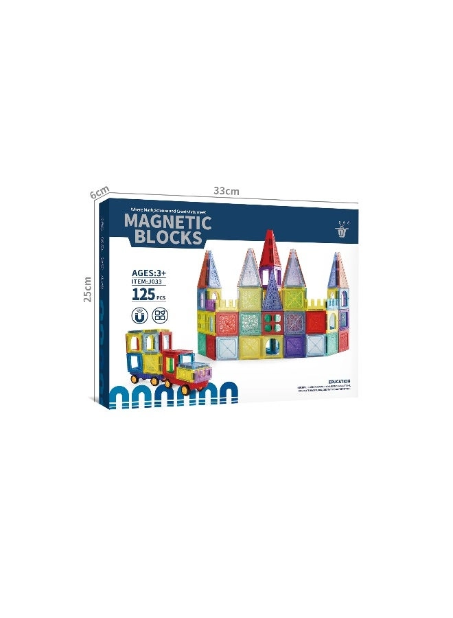 Magnetic Building Blocks Set - 125 pcs