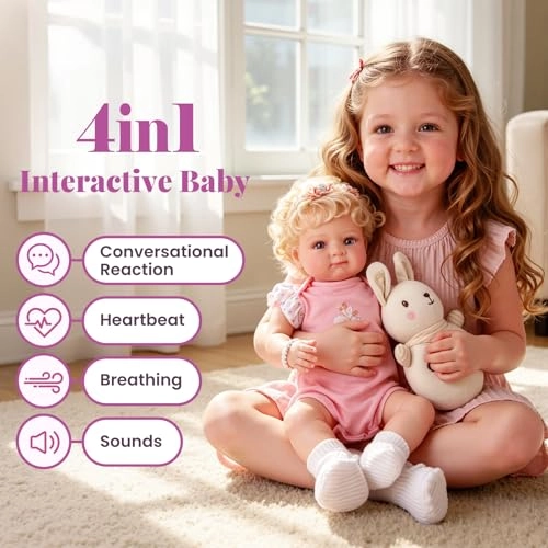 Reborn Baby Doll - 17-Inch Soft Cloth Body Sleeping Ages 3+