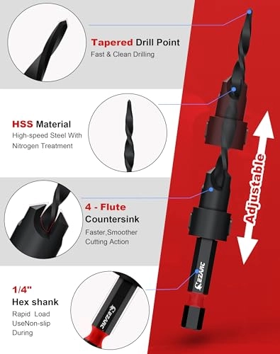 Countersink Drill Bit Set - Nitride-treated HSS 15 PCS