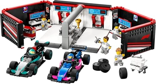 F1 Garage (60444) + Mercedes-AMG + Alpine Cars