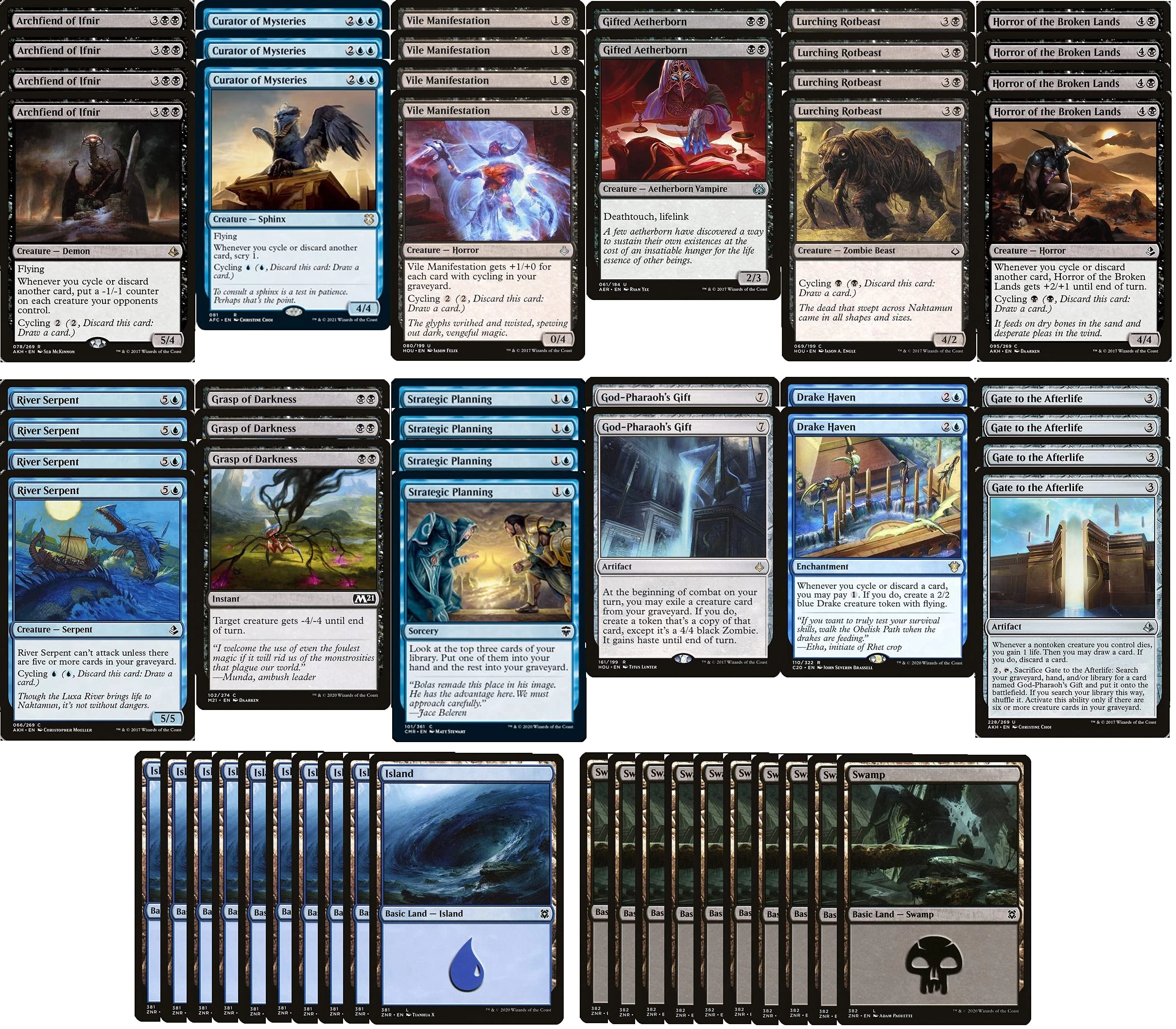 MTG Decks & More Elite Blue/Black Cycling - 60 Card