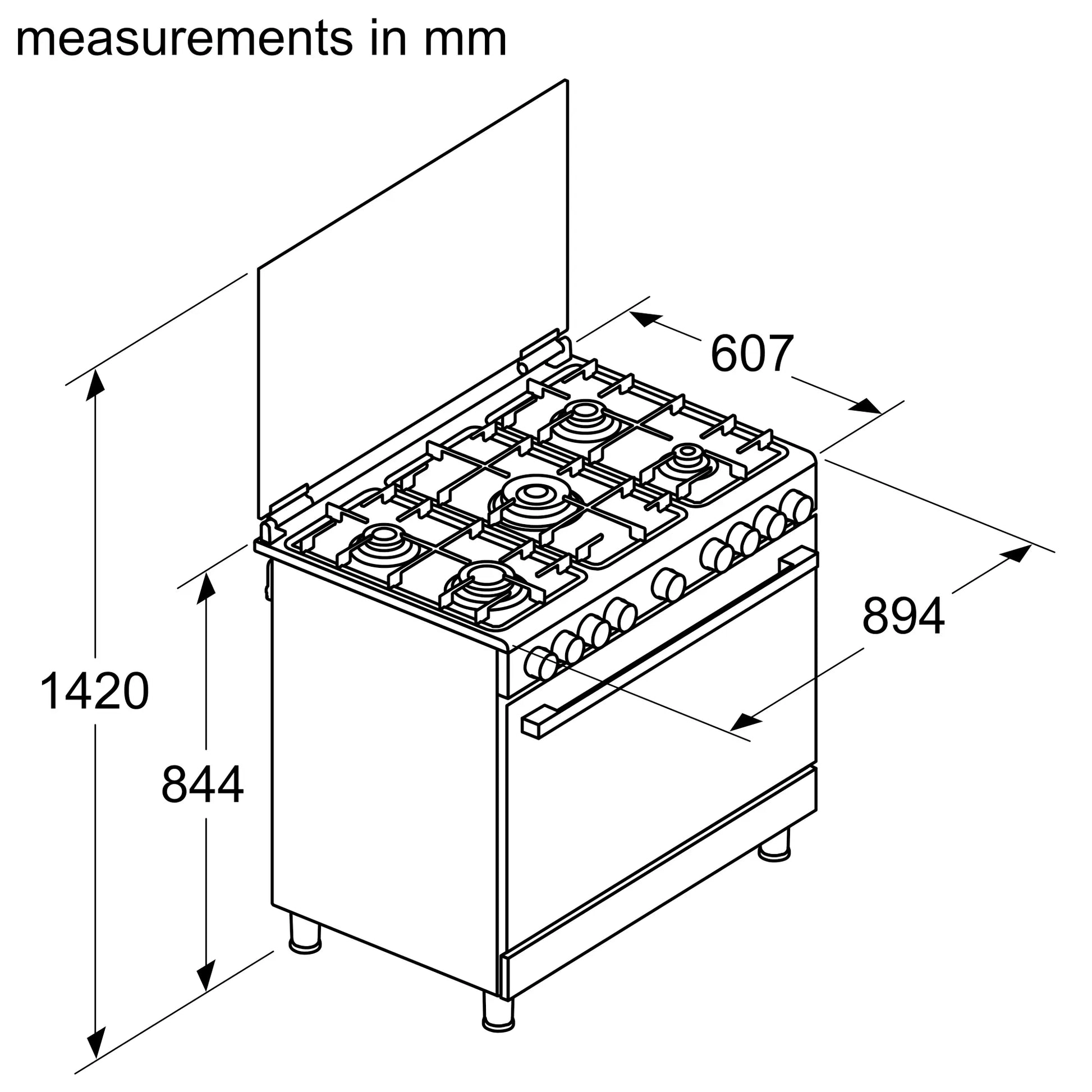 Series 2 HGV1E8Y50M GAS Cooker