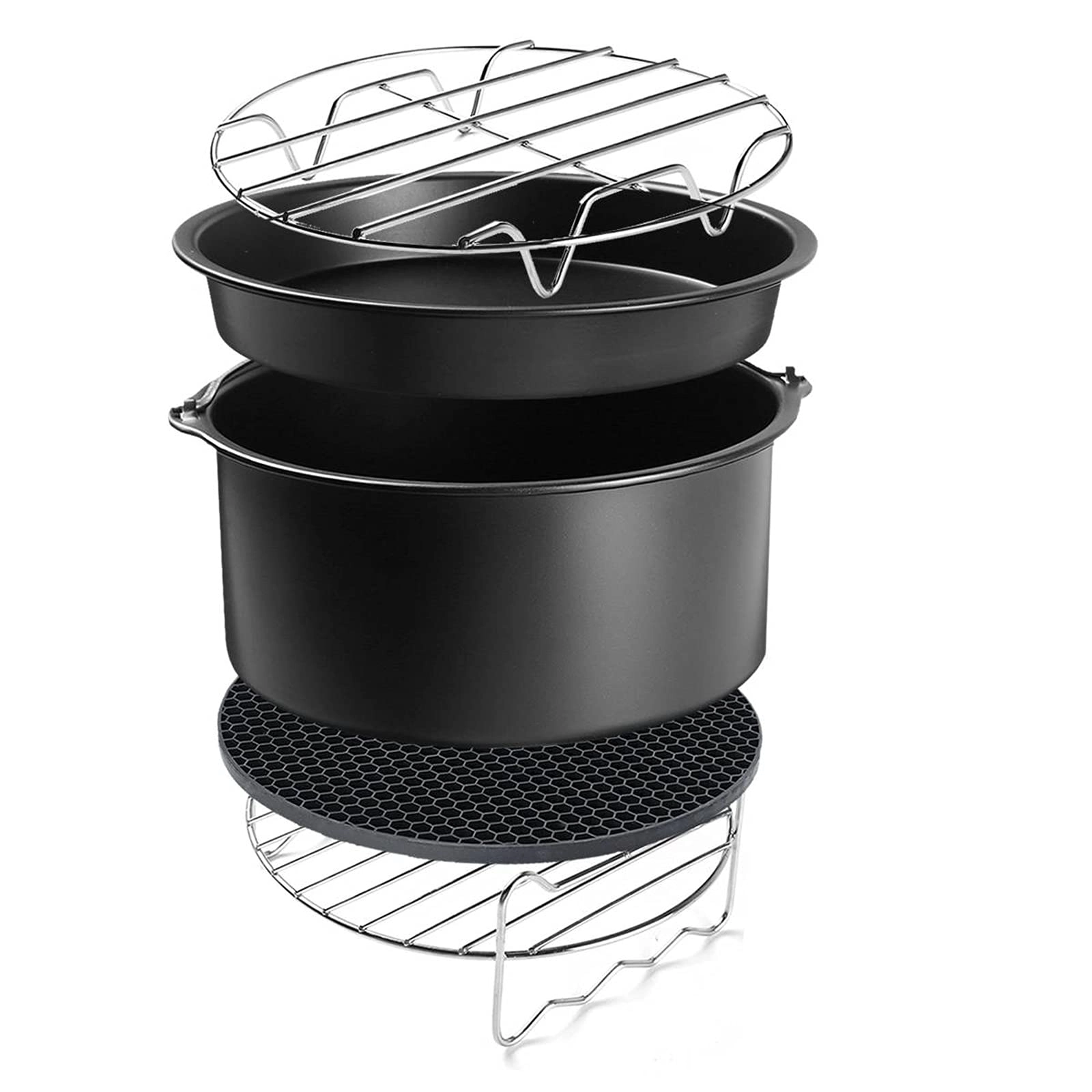 DHXYZM Air Fryer Accessories - Silicone, Stainless Steel, Carbon Steel 5 PCS