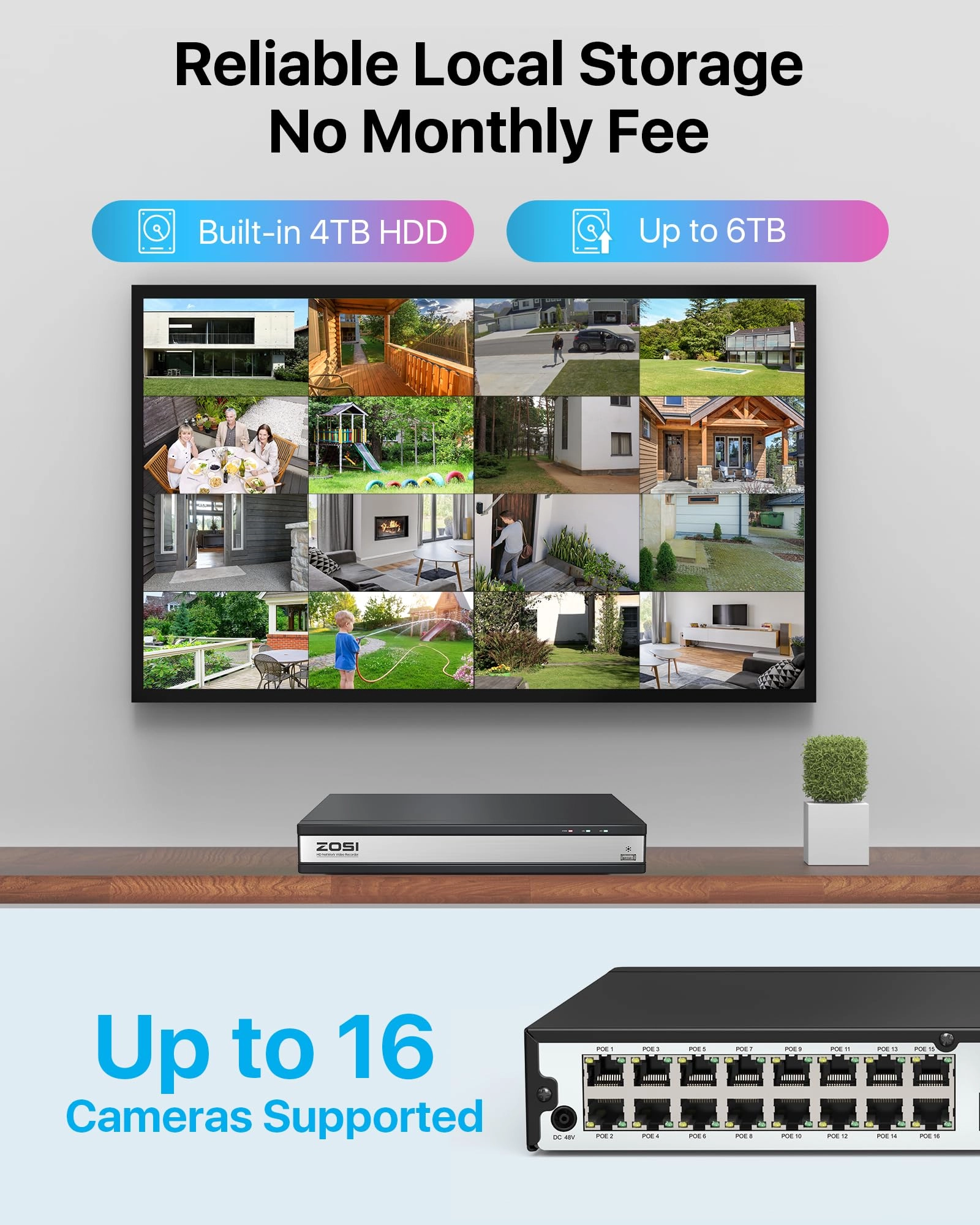 16HK-1804W16-40-US-V2 - 16pcs 16CH 4MP