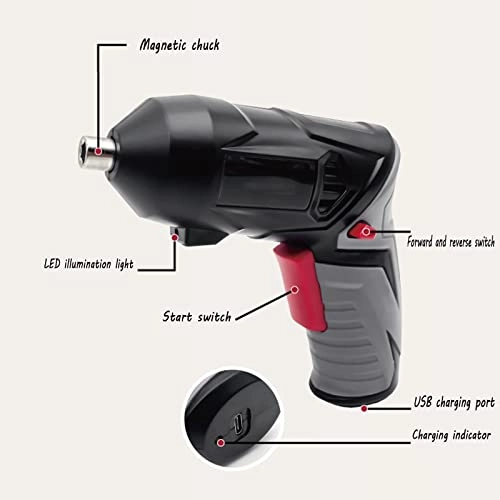 Portable One-Button Brushless Impact Lithium Electric Drill - 1200ma