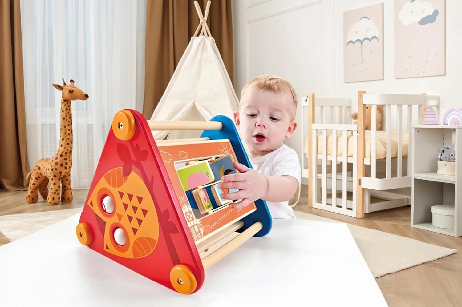Take Along 5 Sided Wooden Sensory Activity Box - 10 Months