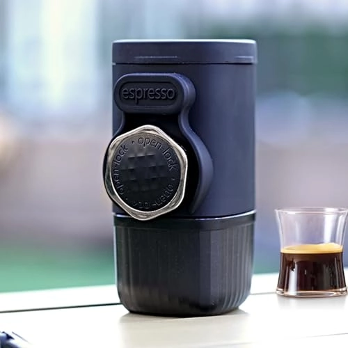Small Portable Coffee Machine - 100 ml coffee capsules and ground coffee