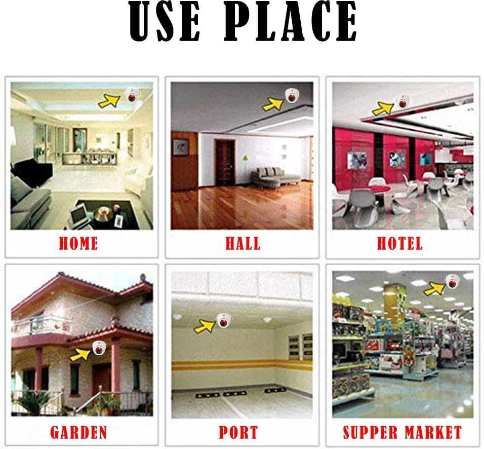 Dummy Security Camera - Wireless Dome Flashing Light