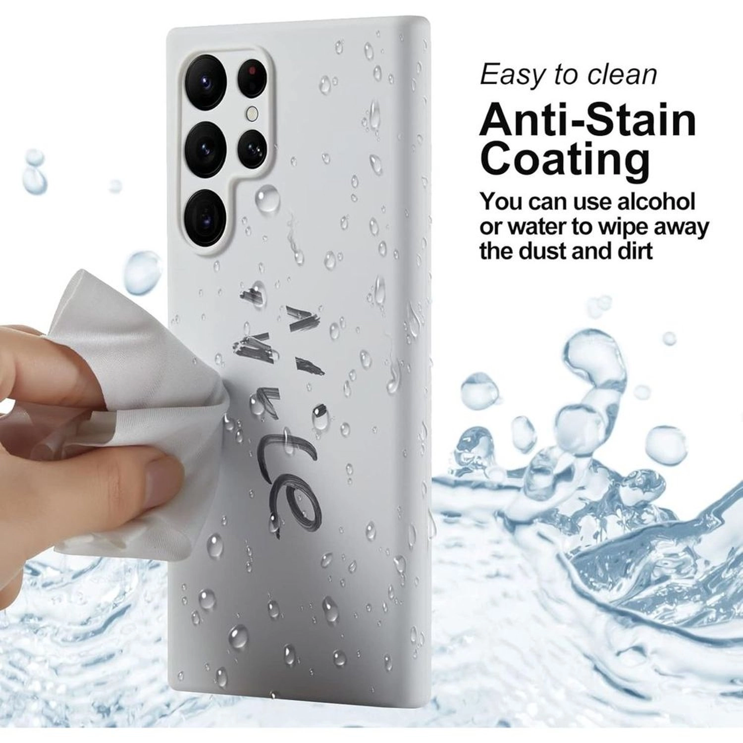 Magnetic Silicon Back Protector + Anti-Scratch Screen Protector for Samsung Galaxy S24 Ultra