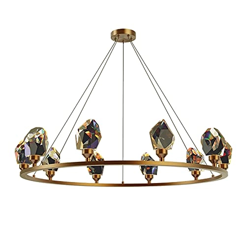 All Copper Ring Crystal Lights - Copper tricolor light 100*120cm LED