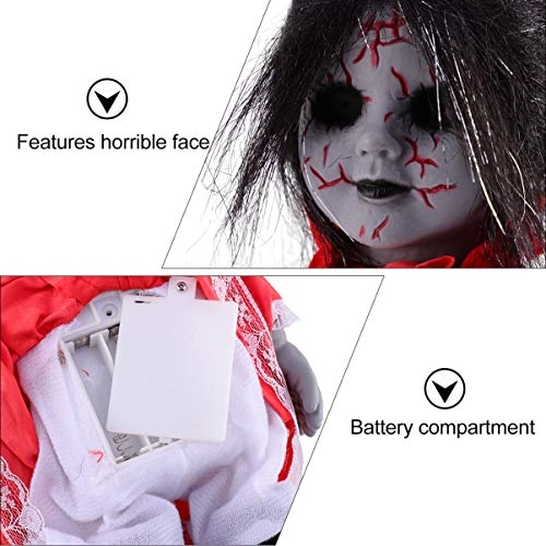 Halloween Scary Doll - Voice Activated Induction Black and red