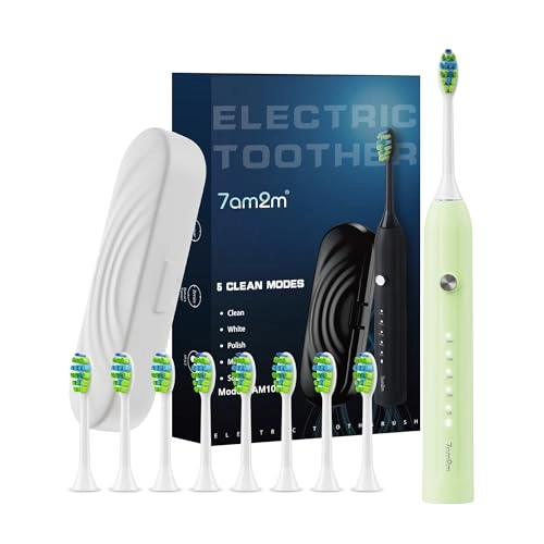 Sonic Electric Toothbrush - 8 Heads 5 Modes Midnight Black