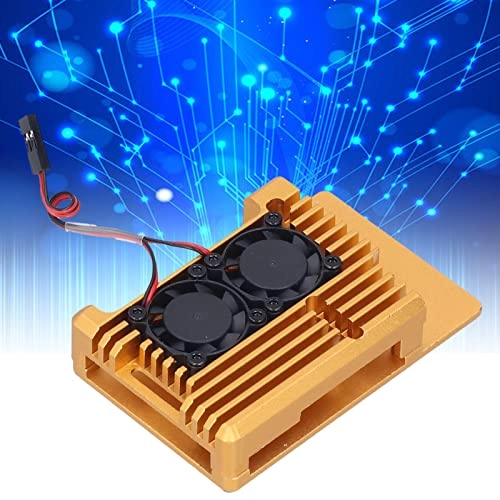 Protective Box/Cover - Aluminium Alloy Dual Cooling Fan Gold