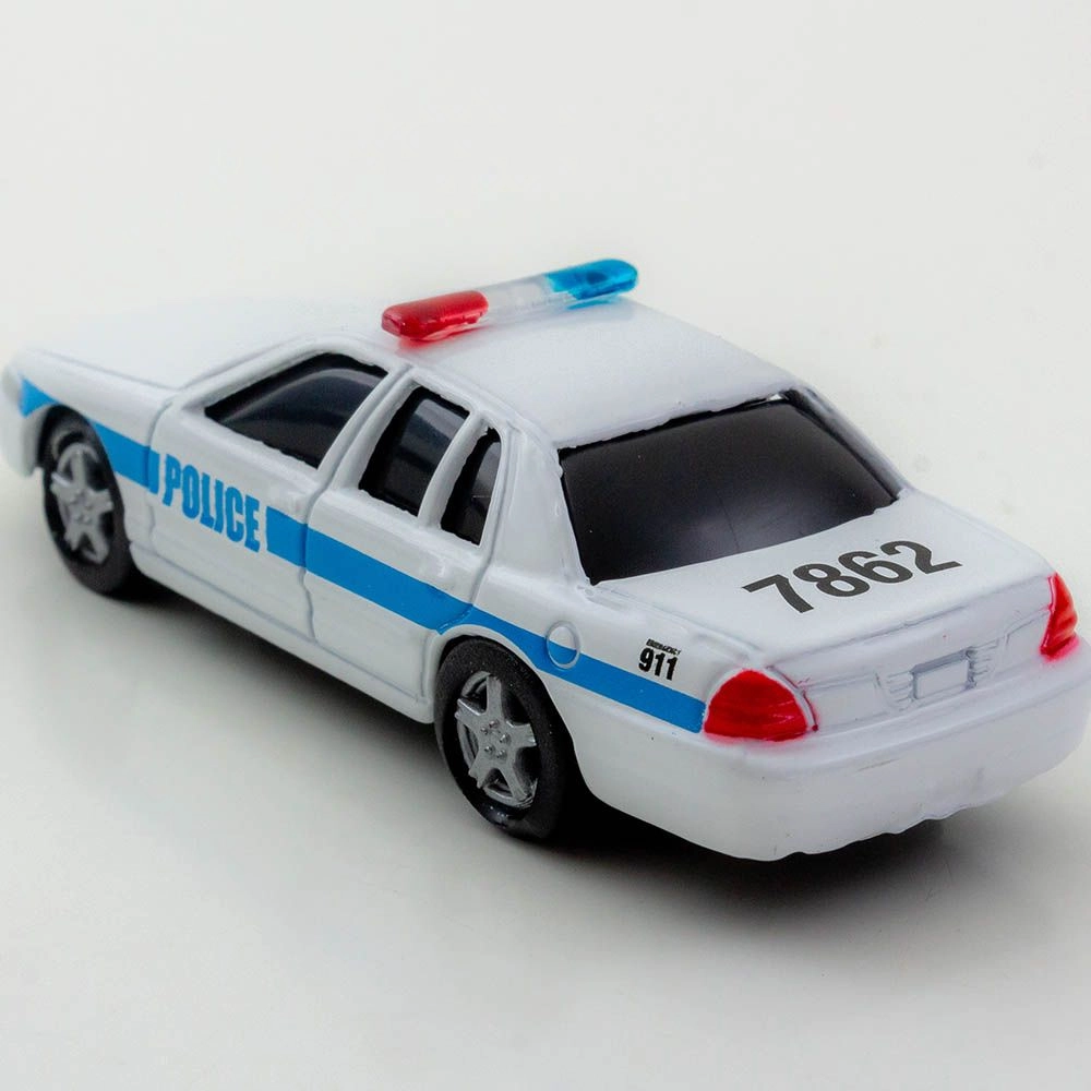 Pullback Real Gears Police Car - White 3 +